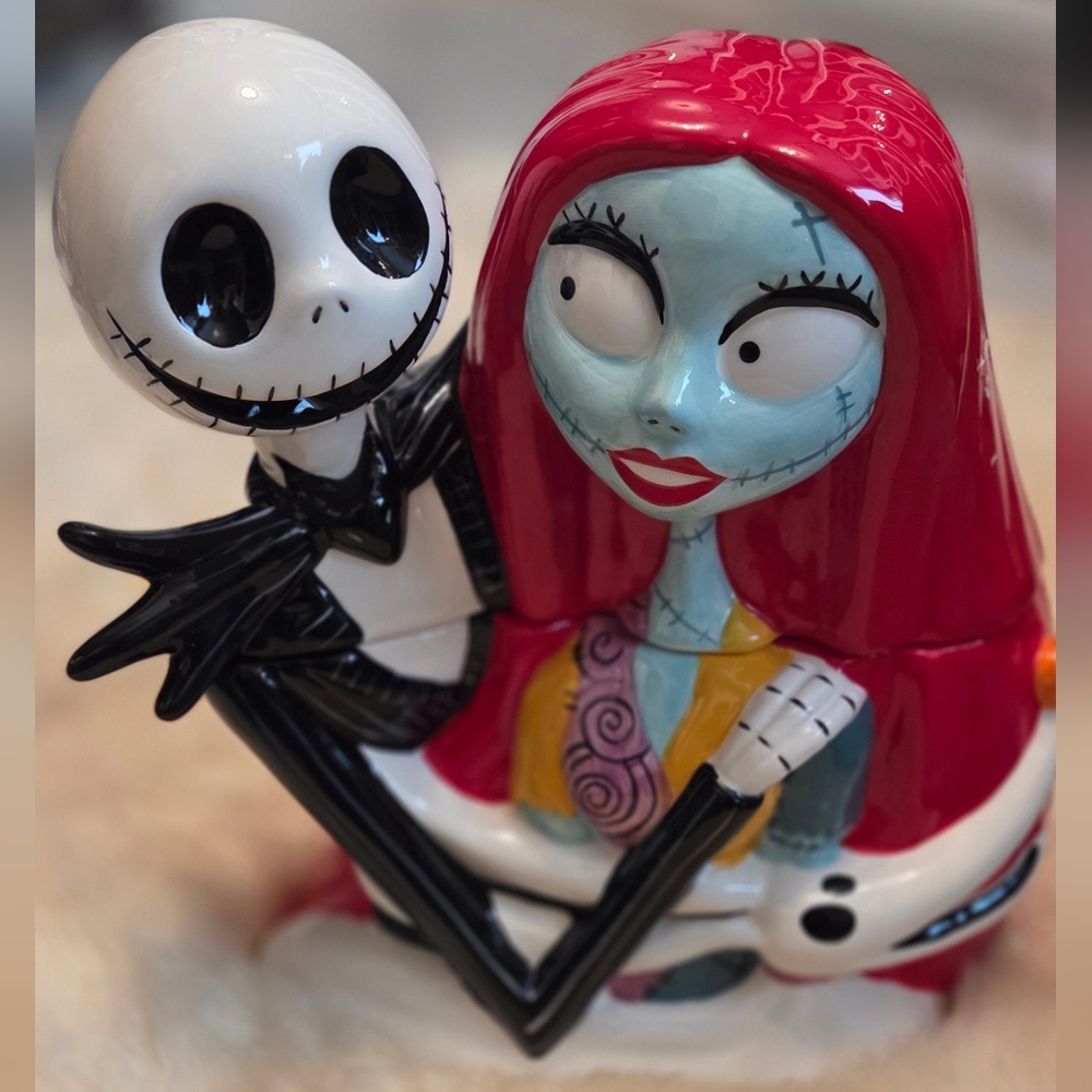 Nightmare Before Christmas Disney Jack Sally Zero Cookie Jar Skellington  NWT